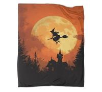 kaiyun Sorcière volant sur un balai devant la pleine lune Manta, Ropa Cama Suave Y Liviana Para Todas Las Estaciones Perfecta Para Picnics,viajes,decoración Del Hogar 50x60inch(127x152cm)