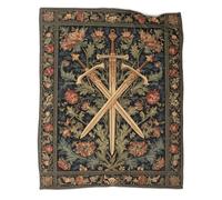 kaiyun Spade incrociate: stile pastorale retrò Coperta Da Campeggio Esterna Stampata Calda,morbida E Traspirante Copriletto Per Camera Da Letto Quattro Stagioni 80x90inch(200x230cm)