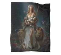 kaiyun Splendida donna nella foresta, teschio, animali selvatici - Coperta Calda E Versatile Per Divani, Trapunta Da Viaggio Morbida E Accogliente,60x80inch(150x200cm)