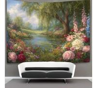 kaiyun Stagno delle fate accanto ai salici piangenti Arazzi Estetica - Arazzo Da Parete Indie Decorazione Della Stanza Appeso A Parete, Arte Da Parete 70cmx100cm