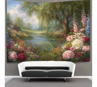 kaiyun Stagno delle fate accanto ai salici piangenti Arazzo Appendere Alla Parete, Arte Murale Estetico Per La Decorazione Della Casa,per Soggiorno,camera Da Letto,130cmx150cm