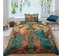 kaiyun Stampa artistica vintage con simmetria angelica Biancheria Da Letto Single(135x200cm), Motivo 3 Pezzi, Con Stampa 3D,in Microfibra Copripiumino Con Federe Per Ragazzo, Ragazza