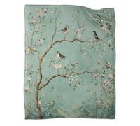 kaiyun Stile antico Coperta Da Campeggio Esterna Stampata Calda,morbida E Traspirante Uccelliong And Fiori Copriletto Per Camera Da Letto Quattro Stagioni 60x80inch(150x200cm)