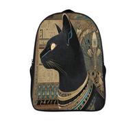 kaiyun Stile Antico Egitto Zaini Snug,Zaino,per Scuola,sport E Viaggi Black Alien Gatto Zainetto Per Fetto Bambini 16 inch