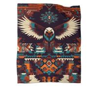 kaiyun Stile Indiano Coperta Super Morbida Aquila che vola Lenzuola in Flanella Da Viaggio Scaldino E Confortevole,80x90inch(200x230cm)