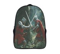 kaiyun Stile Medievale Sacchetti Di Scuola Due cavalieri Elementare Ragazzi Bambina Zaino Asilo Bambino Zaini Scuola Bambini Zainetto 16 inch