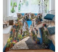 kaiyun Strade e paesaggi urbani dell'Alcázar, Spagna Set Copripiumino E Federe 3D Stampata in Microfibra, Adolescenti, Bambino Biancheria Da Letto Single（135x200cm）