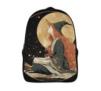 kaiyun Strega, la luna e un libro Zainetto Bambina Zaino Scuola Sveglio Zaini Per Primario Ragazzi O Ragazze 16 inch
