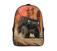 kaiyun SUV nero alla guida su strada Zainetti Per Bambini,Elementare Adolescenti Cartella Scuola Casual Zaini Ragazzi Ragazze Backpack 16 inch