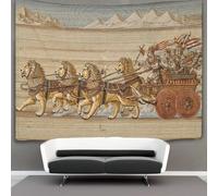 kaiyun Tappeto in stile medievale, arazzo, faraone che guida un carro attraverso le pianure desertiche, decorazione da parete per la casa, arazzo stampato in HD 180 cm x 230 cm