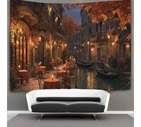 kaiyun Terrazza di un Caffè Lungo il Canale a Venezia Arazzo Appendere Alla Parete, Arte Murale Estetico Per La Decorazione Della Casa,per Soggiorno,camera Da Letto,100cmx150cm