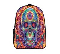 kaiyun Teschio Borsa Da Scuola Gotico Zaino Unisex Bambini,Nero 16 inch