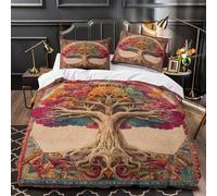 kaiyun The Albero della vita Is Bright And Vibrant in Color Biancheria Da Letto Con Copripiumino, 3D Stampa, Con Federe Parure Microfibra,per Ragazzo, Ragazza Super King（260x220cm）