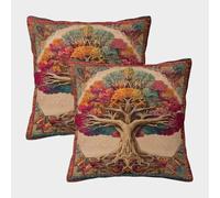 kaiyun The Albero della vita Is Bright And Vibrant in Color Fodera Per Cuscino Quadrata A Tema 3D Con Stampa Digitale 40x40cm 2 Pacchi Adatta Per La Decorazione Del Letto Di Casa All'aperto Modello