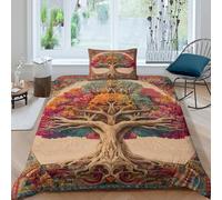 kaiyun The Albero della vita Is Bright And Vibrant in Color Stampata Copripiumino 3D - Set Di Biancheria Da Letto Per Con E Federa,microfibra Set 3 Pieces Per Adulti, Adolescenti Single（135x200cm）