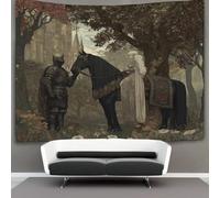 kaiyun The Black Knight, The White-Haired Princess, And The Medieval Castle Tapestry Wall Hanging - Bedspread,Blanket Throw Tapestries for Living Room,Home Decor 130cmx150cm