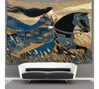 kaiyun The Elegant Queen Rides A Black Cavallo in Armor Arazzo Appendere Alla Parete, Arte Murale Estetico Per La Decorazione Della Casa,per Soggiorno,camera Da Letto,70cmx100cm