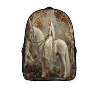 kaiyun The Princess Rides A White Cavallo with Golden Patterns Zaini Junior Per Bambini Zainetto,ragazze,ragazzo,bambino,3D Big Bag Scuola,zaino Da Viaggio 16 inch