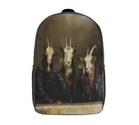kaiyun Three Capras Wearing Leather Jackets Borsa Da Scuola Stampato in 3D Zainetto Sacchetti Di Scuola Bambino Zaino Per Ragazzi Ragazze Zaini 17inch