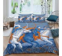 kaiyun Tiro con l'arco a cavallo nella cultura nomade Copripiumino Parure Da Letto Con,motivo:, Stampato 3D Federa,Morbido in Microfibra Per Adulti, Bambino Double（200x200cm）