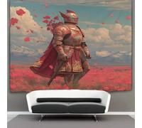 kaiyun Tramonto Arazzi Estetica - Arazzo Da Parete Indie Decorazione Della Stanza Cavaliere Standing in The Field Appeso A Parete, Arte Da Parete 180cmx230cm