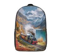kaiyun Treno a vapore d'epoca attraverso la bellezza Lago della Valle Zaino Per Ragazzi Adolescenti Cartella Scuola Casual Borse Studenti Della Zainetto Scolastico Backpack 17inch