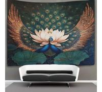 kaiyun Two Pavones with Open Wings Tapestry Wall Hanging -Enorme loto Bedspread,Blanket Throw Tapestries for Living Room,Home Decor 180cmx230cm