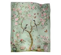 kaiyun Uccelli tra i fiori Coperte Arte floreale Chinoiserie Coperta Da Viaggio Super Morbida,leggera,calda E Confortevole 70x80inch(180x200cm)