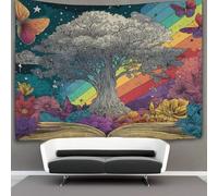 kaiyun Un albero imponente sorge dal libro, Pop Art Arazzo Da Parete, Wall Tapestry Decorazione Interna 180cmx230cm