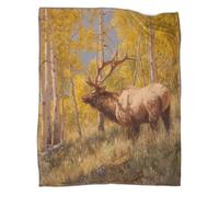kaiyun Un alce maschio cammina attraverso una foresta di pioppi dorati Coperta Lenzuola Per Dormitorio Di Nuova Concezione,morbida,confortevole,soffice,adatta A Tutte Le Stagioni 40x50inch(100x130cm)
