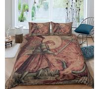 kaiyun Un angelo con una spada lunga e una mucca cornuta Biancheria Da Letto,Stampa 3D Sacco Copripiumino E Federe, Per Adulti,bambino,in Microfibra Set 3 Pieces Per La Casa Single（135x200cm）