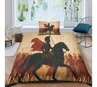 kaiyun Un dipinto greco antico, un guerriero Copripiumino Single（135x200cm） - Microfibra 3 Pezzi Cme Chiusura A Cerniera - Set 3D Motivo Con Federe,per Ragazzo, Ragazza