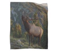 kaiyun Un grande e muscoloso alce maschio Coperta Da Campeggio Esterna Stampata Calda,morbida E Traspirante Copriletto Per Camera Da Letto Quattro Stagioni 70x80inch(180x200cm)