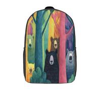 kaiyun Un orso nella foresta fa capolino da dietro un albero Zaini Per Bambini Stampato in 3D Leggero Zainetto Borsa Da Scuola Elementare Per Ragazzi Ragazze 17inch