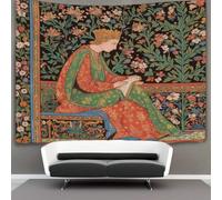 kaiyun Un poeta illustrato in un manoscritto medievale Arazzo Da Parete,Tapestry Wall 3D Stampa,Utilizzato in Camera Da Letto,Soggiorno,Copriletto,Decorazione Murale 130cmx150cm