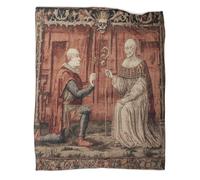 kaiyun Un uomo in abiti penitenziali inginocchiato Medioevo Manta Cálida Y Transpirable Suave Estampada Para Acampar Al Aire Libre Colcha Para Dormitorio De Las Cuatro Estaciones 50x60inch(127x152cm)