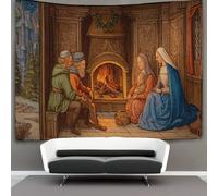 kaiyun Una famiglia siede tranquillamente attorno a un camino, stile tardo XV secolo- Arazzo Da Parete Con,decorazione Da Parete Per Appartamento,casa,soggiorno,dormitorio 100cmx150cm
