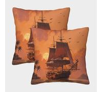 kaiyun Un'enorme nave salpa per un lungo viaggio. Fodere Per Cuscini Decorativi Per La Casa Adatti Per Ragazzo/ragazza Soggiorno Camera Da Letto Divano Poltrona 40x40cm 2 Pacchi