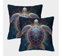 kaiyun Universo Fodere Per Cuscini Tartaruga vista dall'alto Decorativi Per La Casa Adatti Per Ragazzo/ragazza Soggiorno Camera Da Letto Divano Poltrona 50x50cm 2 Pacchi
