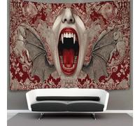 kaiyun Vampira che Apre la Bocca Tappeto,arazzo Da Parete,Decorazione Parete Per La Casa Tappezzeria Con Stampa in Alta Definizione (Ali di Pipistrello) 130cmx150cm
