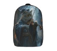 kaiyun Violino Borsa Da Scuola Mago Gatto Zaino Unisex Bambini,Nero 17inch