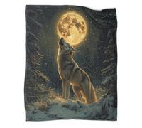 kaiyun Wolf che ulula Coperta in Flanella Scena notturna nella foresta Coperte Morbide E Leggere Per Tutte Le Stagioni Lenzuola Casa E Viaggio 50x60inch(127x152cm)