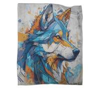kaiyun Wolf in Street Art Or Graffiti Style Ropa Cama Para Adolescente Estampada Manta De Felpa Cómoda Y Suave Y Esponjosa Adecuada Para Sofá Cama Sofá 80x90inch(200x230cm)