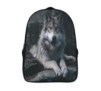 kaiyun Wolf Perched on A Rock in The Foresta Zaino Per Ragazzi Adolescenti Cartella Scuola Casual Borse Studenti Della Zainetto Scolastico Backpack 16 inch