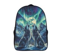 kaiyun Wolf sotto la luna piena Sacchetti Di Scuola,Borsa Da Scuola Asilo,Aurora Ragazzi Per La Scuola Per Ragazze,Zaino Da Viaggio Alla Moda 16 inch