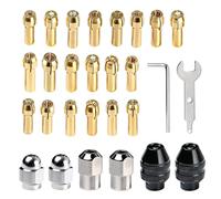 Kaiyzo Kit 28 Pezzi Pinze Rame 0.5-3.2 mm, Mandrini Autoserranti Senza Chiave, Compatibile con Dremel 4485 4486, Dadi e Chiavi Inclusi