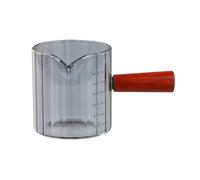 Kaiyzo Misurino Per Caffè Espresso, Bicchiere da 180 ML Con Manico In Legno, Misurino Piccolo Per Estrazione, Brocca Per Il Latte Classificata, Pratico Beccuccio a V