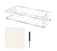 Kaiyzo Porta Lecca Lecca con 100 Bastoncini Per Cake Pops, 20 Fori Acrylic Supporto per Lecca-Lecca per Halloween, Compleanni, Matrimoni, Baby Shower, Feste di Dolciumi