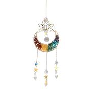 Kaiyzo Scacciapensieri, Acchiappasole Cristalli a Forma di Luna, Decorazione Zen da Appendere con Effetto Arcobaleno, Clessidra per Finestra, Giardino, Casa e Regalo