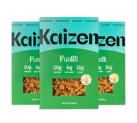 Kaizen Fusilli di pasta cheto a basso contenuto di carboidrati, ad alto contenuto proteico (20 g), senza glutine, keto-friendly (6 g netti), noodles di lupino a base vegetale realizzati con farina di